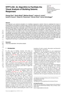 STFT-LDA: An Algorithm to Facilitate the Visual Analysis of Building
  Seismic Responses