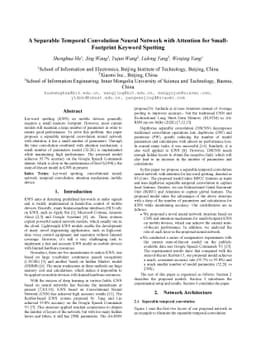 A Separable Temporal Convolution Neural Network with Attention for
  Small-Footprint Keyword Spotting