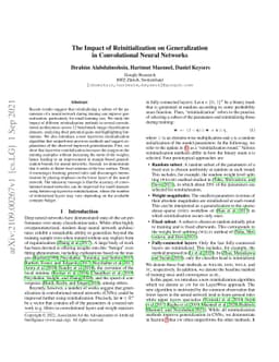 The Impact of Reinitialization on Generalization in Convolutional Neural
  Networks