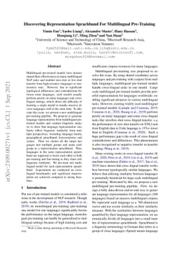 Discovering Representation Sprachbund For Multilingual Pre-Training