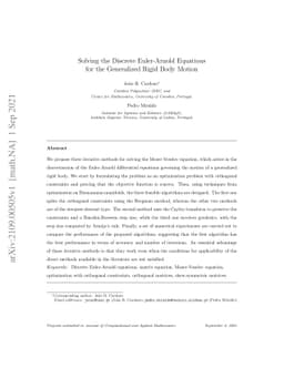 Solving the Discrete Euler-Arnold Equations for the Generalized Rigid
  Body Motion