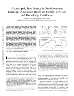 Catastrophic Interference in Reinforcement Learning: A Solution Based on
  Context Division and Knowledge Distillation