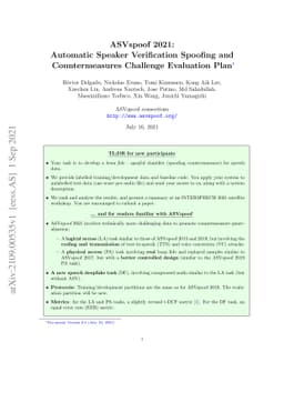 ASVspoof 2021: Automatic Speaker Verification Spoofing and
  Countermeasures Challenge Evaluation Plan