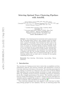 Selecting Optimal Trace Clustering Pipelines with AutoML
