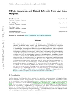RIFLE: Imputation and Robust Inference from Low Order Marginals