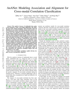 AnANet: Modeling Association and Alignment for Cross-modal Correlation
  Classification