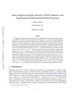 Some Inapproximability Results of MAP Inference and Exponentiated
  Determinantal Point Processes