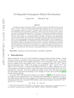 Co-Separable Nonnegative Matrix Factorization