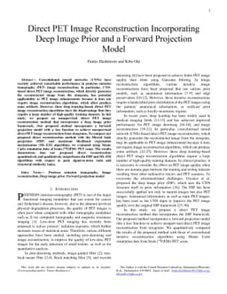 Direct PET Image Reconstruction Incorporating Deep Image Prior and a
  Forward Projection Model