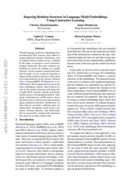 Imposing Relation Structure in Language-Model Embeddings Using
  Contrastive Learning