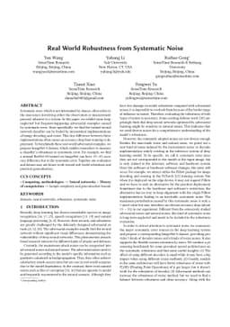 Real World Robustness from Systematic Noise