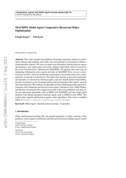 MACRPO: Multi-Agent Cooperative Recurrent Policy Optimization