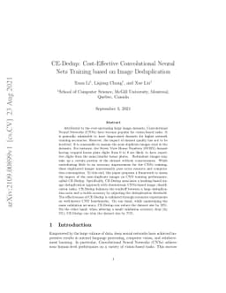 CE-Dedup: Cost-Effective Convolutional Neural Nets Training based on
  Image Deduplication
