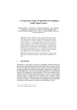 A Comparative Study of Algorithms for Intelligent Traffic Signal Control