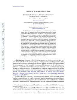 Optimal subgroup selection