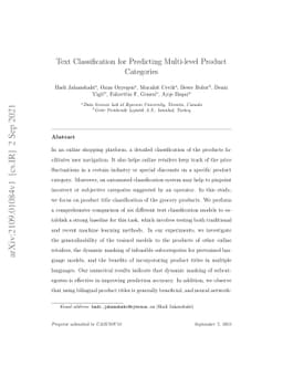 Text Classification for Predicting Multi-level Product Categories