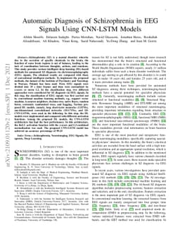 Automatic Diagnosis of Schizophrenia in EEG Signals Using CNN-LSTM
  Models