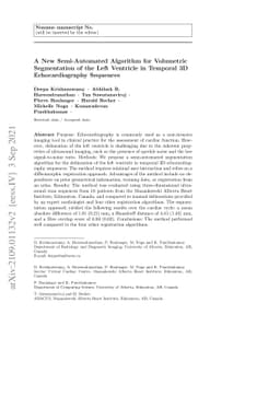 A New Semi-Automated Algorithm for Volumetric Segmentation of the Left
  Ventricle in Temporal 3D Echocardiography Sequences