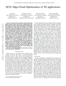 ECO: Edge-Cloud Optimization of 5G applications