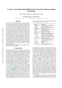 A Context-Aware Hierarchical BERT Fusion Network for Multi-turn Dialog
  Act Detection