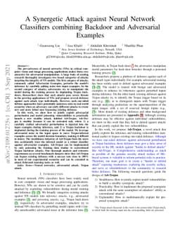 A Synergetic Attack against Neural Network Classifiers combining
  Backdoor and Adversarial Examples
