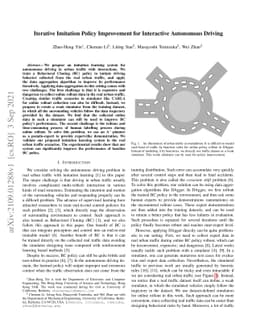 Iterative Imitation Policy Improvement for Interactive Autonomous
  Driving