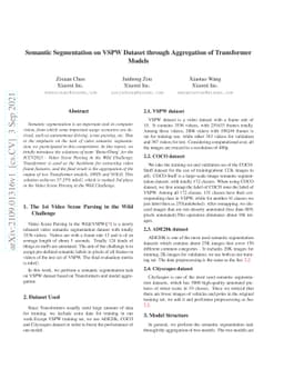 Semantic Segmentation on VSPW Dataset through Aggregation of Transformer
  Models