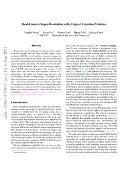 Dual-Camera Super-Resolution with Aligned Attention Modules