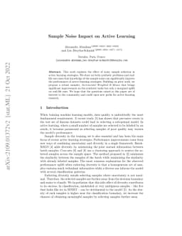Sample Noise Impact on Active Learning