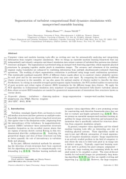 Segmentation of turbulent computational fluid dynamics simulations with
  unsupervised ensemble learning