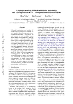Language Modeling, Lexical Translation, Reordering: The Training Process
  of NMT through the Lens of Classical SMT