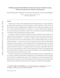 Building Interpretable Models for Business Process Prediction using
  Shared and Specialised Attention Mechanisms