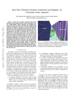 Real-Time Volumetric-Semantic Exploration and Mapping: An
  Uncertainty-Aware Approach