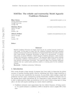 MACEst: The reliable and trustworthy Model Agnostic Confidence Estimator