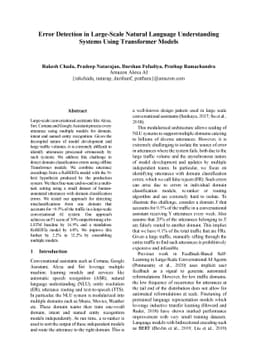 Error Detection in Large-Scale Natural Language Understanding Systems
  Using Transformer Models