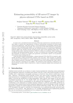 Estimating permeability of 3D micro-CT images by physics-informed CNNs
  based on DNS