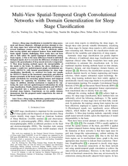 Multi-View Spatial-Temporal Graph Convolutional Networks with Domain
  Generalization for Sleep Stage Classification