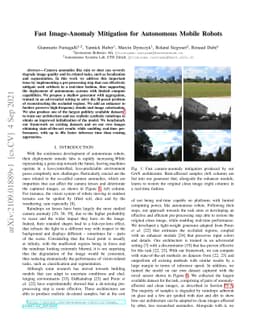 Fast Image-Anomaly Mitigation for Autonomous Mobile Robots