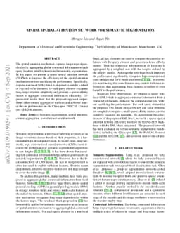 Sparse Spatial Attention Network for Semantic Segmentation