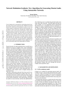 Network Modulation Synthesis: New Algorithms for Generating Musical
  Audio Using Autoencoder Networks