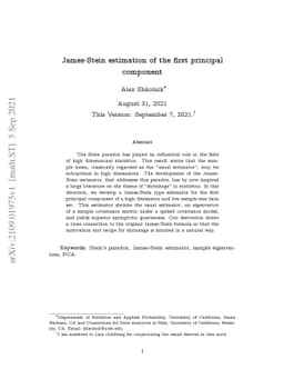 James-Stein estimation of the first principal component