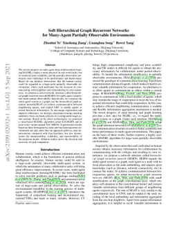 Soft Hierarchical Graph Recurrent Networks for Many-Agent Partially
  Observable Environments