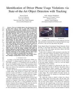 Identification of Driver Phone Usage Violations via State-of-the-Art
  Object Detection with Tracking