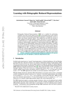 Learning with Holographic Reduced Representations