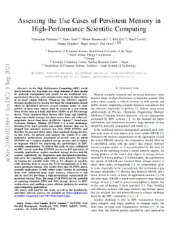 Assessing the Use Cases of Persistent Memory in High-Performance
  Scientific Computing