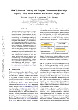 STaCK: Sentence Ordering with Temporal Commonsense Knowledge