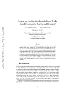 Comparing the Machine Readability of Traffic Sign Pictograms in Austria
  and Germany