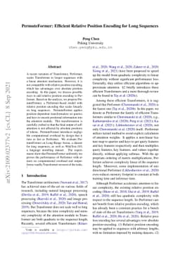 PermuteFormer: Efficient Relative Position Encoding for Long Sequences