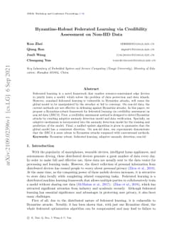 Byzantine-Robust Federated Learning via Credibility Assessment on
  Non-IID Data