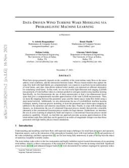 Data-Driven Wind Turbine Wake Modeling via Probabilistic Machine
  Learning